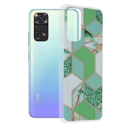 Xiaomi Redmi Note 11 / 11S - Husa Xiaomi Redmi Note 11 / 11S, Techsuit Marble Series, Green Hex