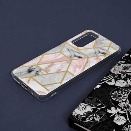 Husa Xiaomi Redmi Note 11 / 11S, Techsuit Marble Series, Pink Hex [3]