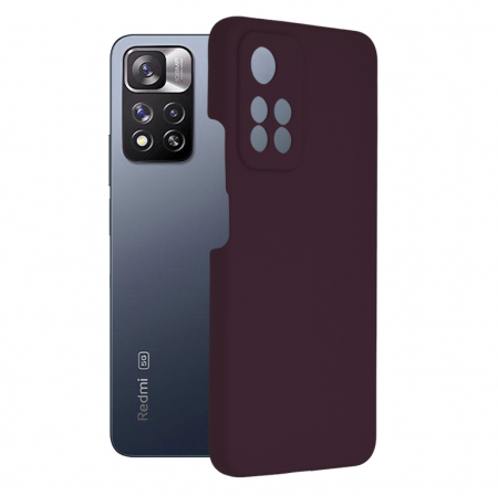 Xiaomi Redmi Note 11 Pro - Husa Xiaomi Redmi Note 11 Pro, Soft Edge Silicone, Plum Violet