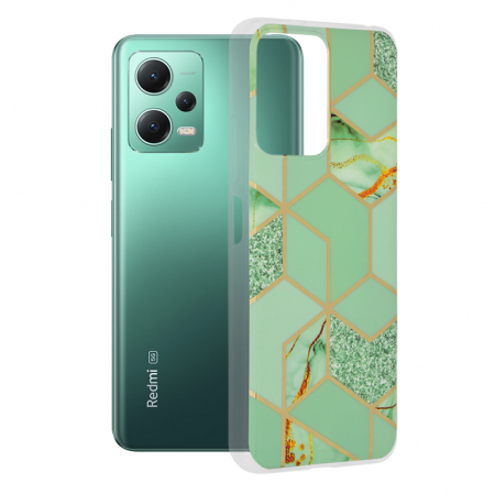 Xiaomi Redmi Note 12 5G - Husa Xiaomi Redmi Note 12 5G, Techsuit Marble Series, Green Hex