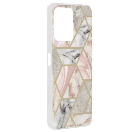 Husa Xiaomi Redmi Note 12 5G, Techsuit Marble Series, Pink Hex [1]