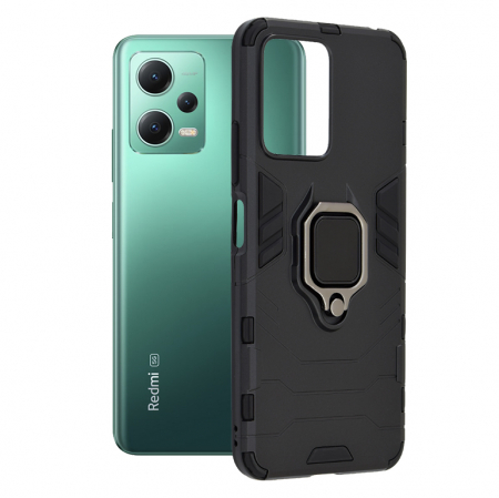 Xiaomi - Husa Xiaomi Redmi Note 12 5G, Techsuit Shield Ring, Negru