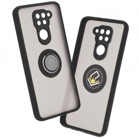 Xiaomi Redmi Note 9 - Husa Xiaomi Redmi Note 9 cu inel suport stand magnetic, Negru