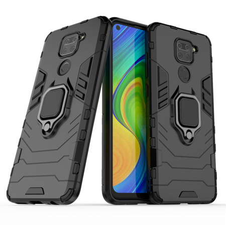 Xiaomi Redmi Note 9 - Husa Xiaomi Redmi Note 9, Techsuit Shield Ring, Negru