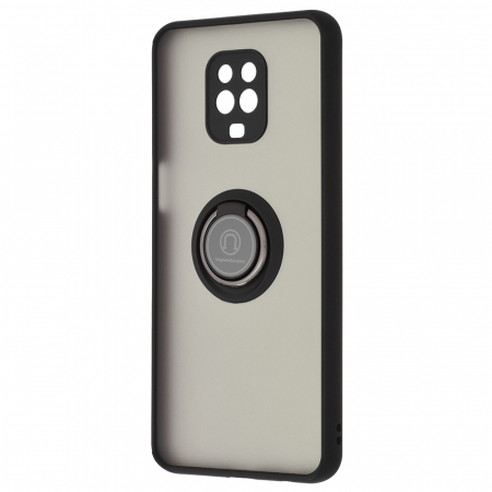 Husa Xiaomi Redmi Note 9S / Note 9 Pro cu inel suport stand magnetic, Negru [2]