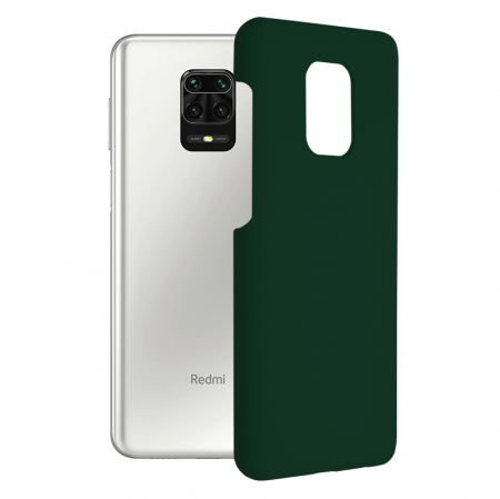 Xiaomi Redmi Note 9S - Husa Xiaomi Redmi Note 9S / Note 9 Pro, Soft Edge Silicone, Dark Green