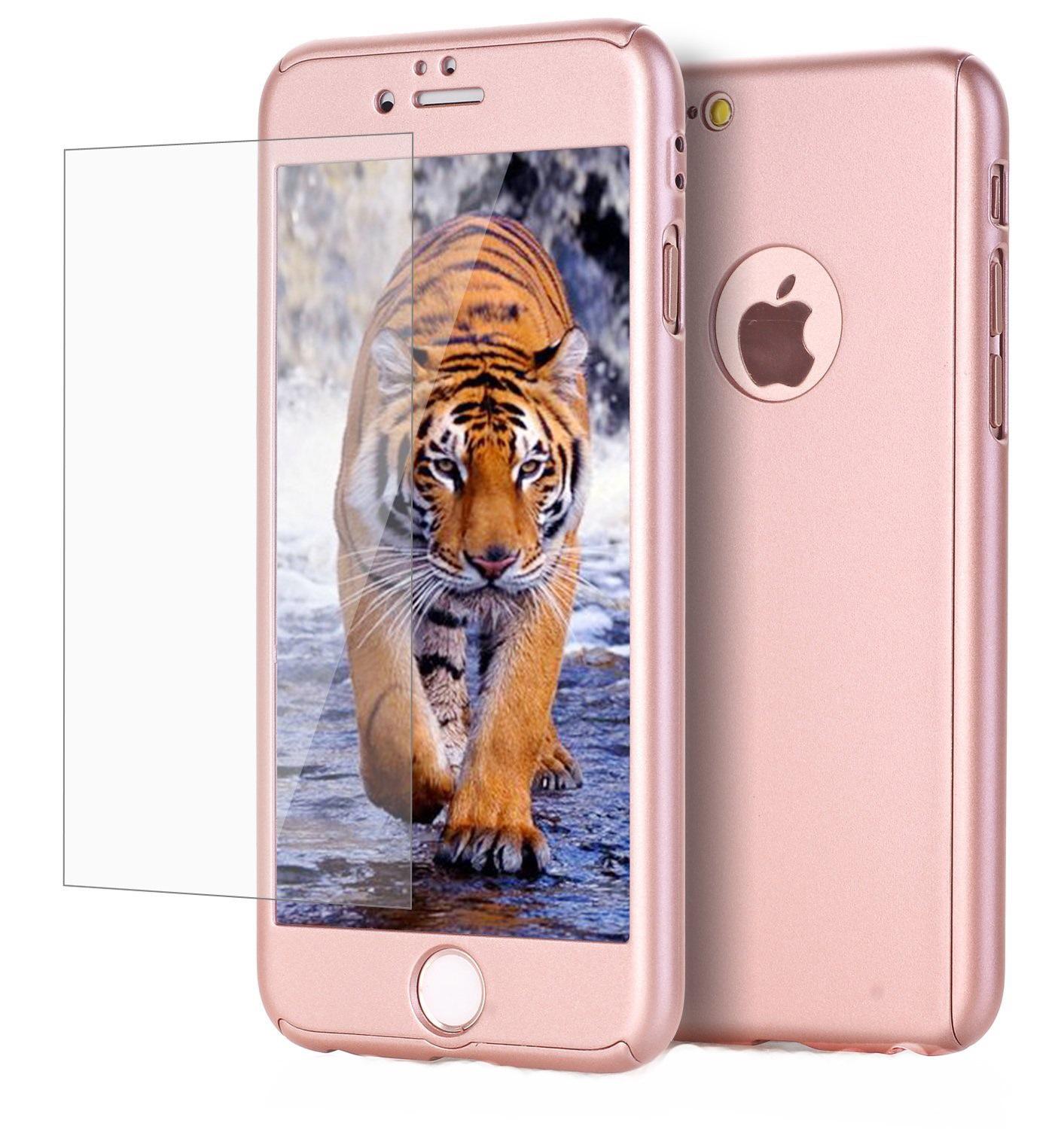 Christmas Prescription Thaw, thaw, frost thaw Husa Full Cover 360 + folie sticla iPhone 7, Rose Gold
