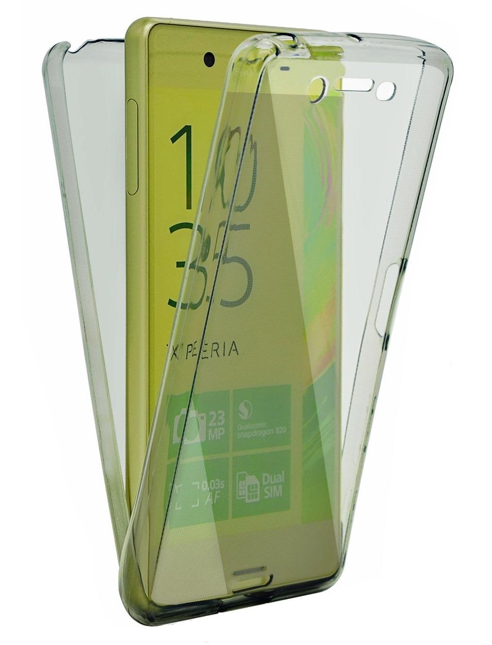 Savant Lor A trecut  Husa Full TPU 360 (fata + spate) pentru Sony Xperia Z5, Gri transparent