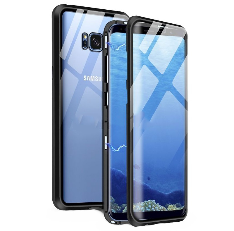 connect Flatter Extreme poverty Husa 360 Magnetic Glass (sticla fata + spate) pentru Samsung Galaxy S8 Plus,  Negru