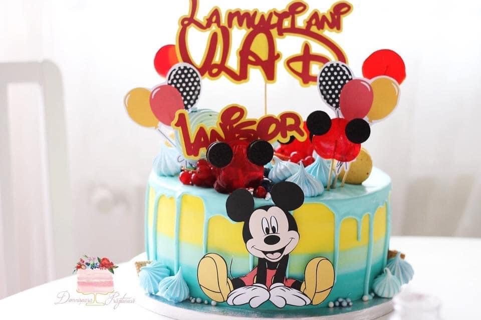 Suită toppere tort cu Mickey Mouse clasic și baloane