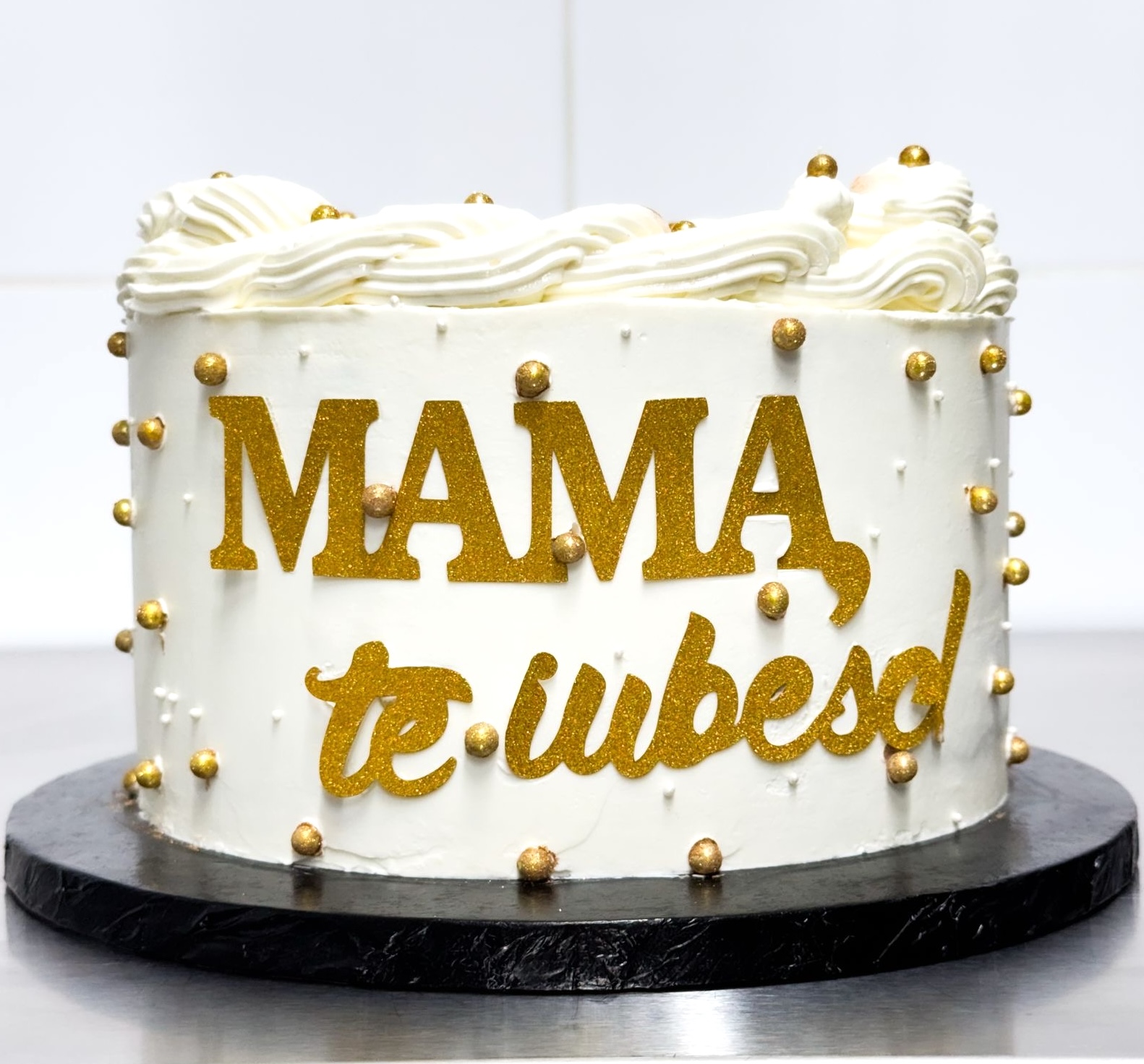 Topper cu efect glitter – declarație pentru mama