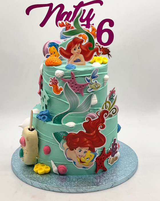 Topper tort cu Ariel sirena si pestele [2]