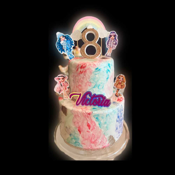 Topper tort cu curcubeu personalizat [5]