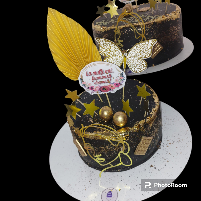 evantai frunza de palmier decor de tort auriu [12]