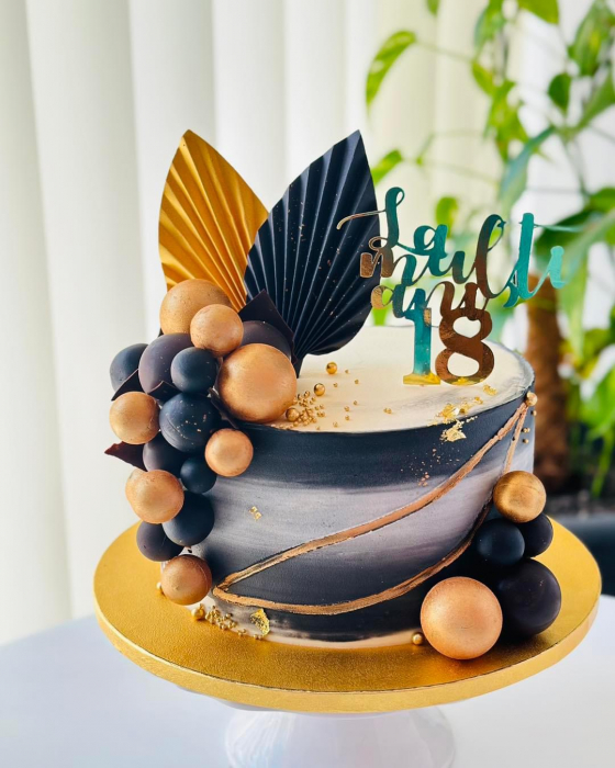 evantai frunza de palmier decor de tort auriu [17]