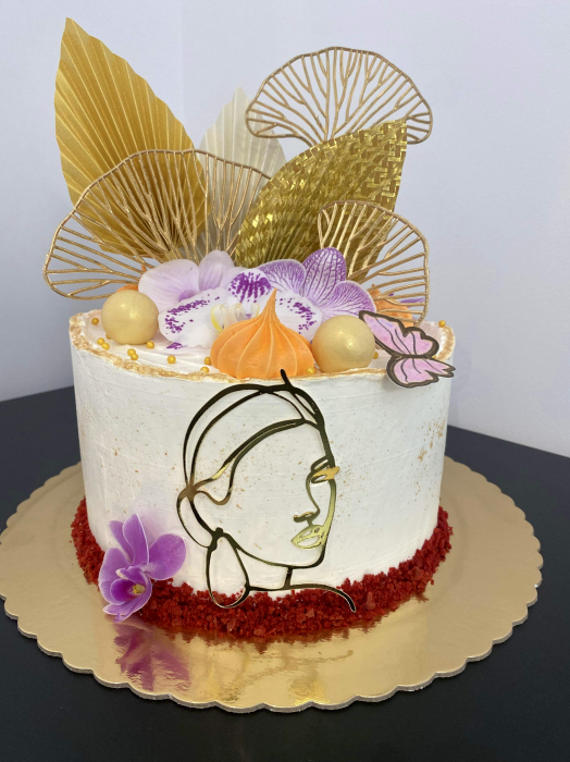evantai frunza de palmier decor de tort auriu [9]