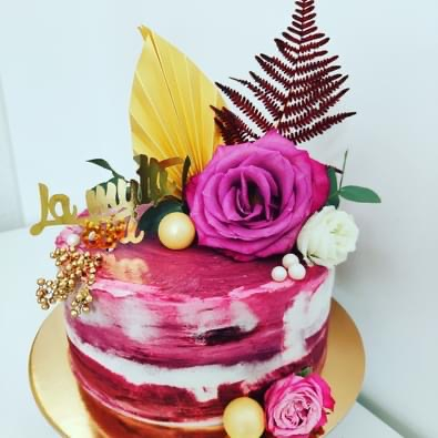 evantai frunza de palmier decor de tort auriu [5]