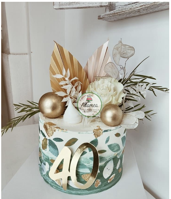 evantai frunza de palmier decor de tort auriu [2]