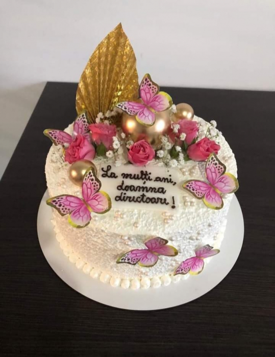 Topper de tort cu element special din carton sub forma de evantai sau frunza de palmier auriu [5]