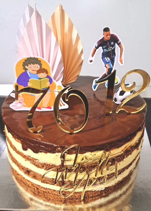 Decor de tort cu frunza de palmier din carton somon corai pal [3]