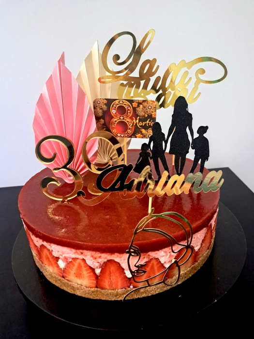 Ornament de tort cu frunza de palmier din carton crem auriu pal sitefat [8]