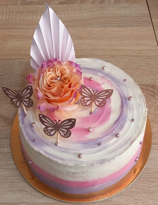Decor de tort cu frunza de palmier din carton [14]