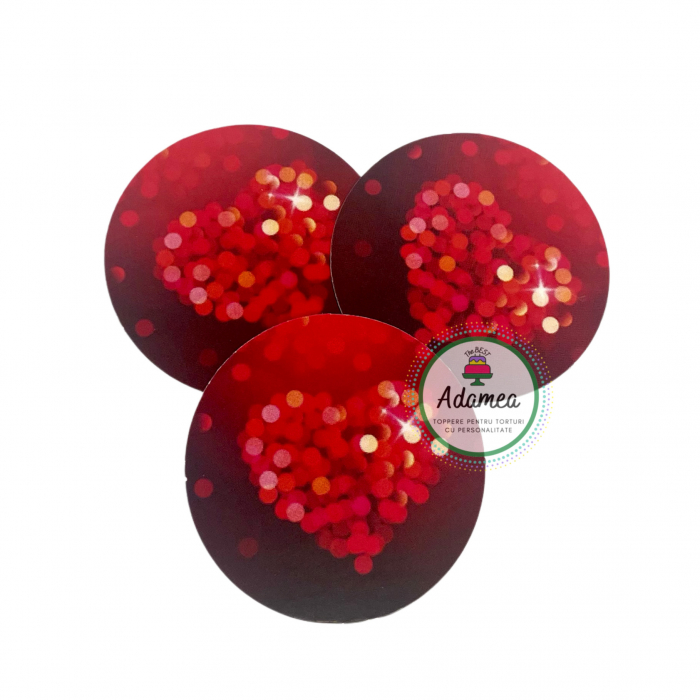 Topper de tort cu element special din carton sub forma de discheta cu inima din lumi [2]