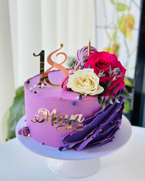 Topper de tort cu element special din carton sub forma de numarul 18 pentru majorat auriu oglinda [8]