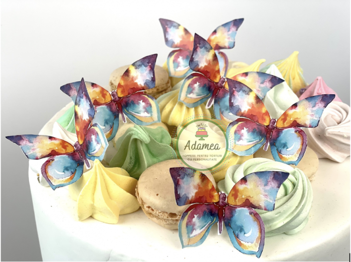 Topper de tort  personalizat cu element special din carton sub forma de  pachet pentru torturi de barbati, femei, flori, fluturi, e=antai, indragostiti, mama, multumesc, la multi ani [3]