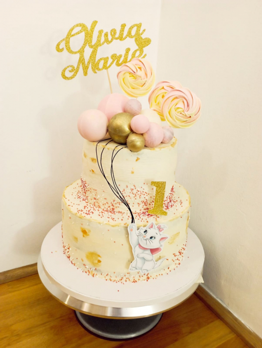 Topper de tort frontal cu pisica Marie [3]