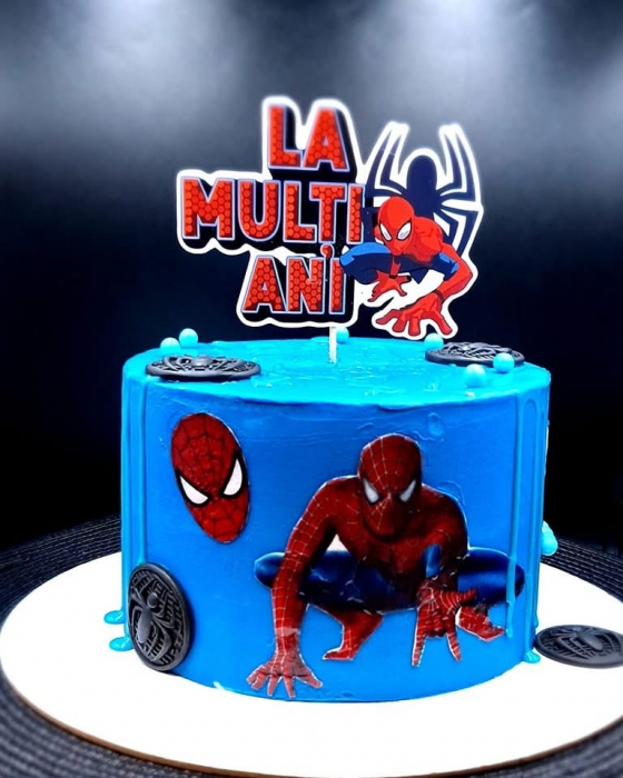 Topper tort La mulți ani - supererou - decor carton premium ADAMEA [2]