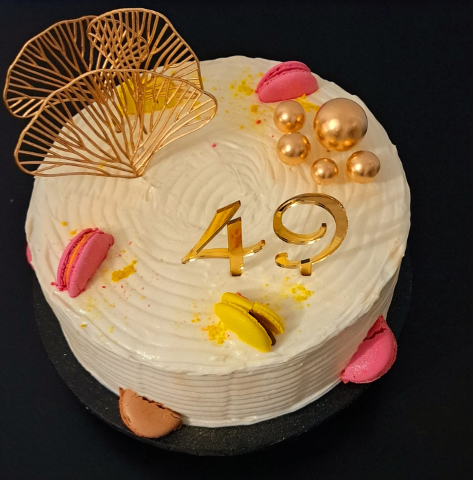 Set 3 frunze Gingko din plastic auriu [22]