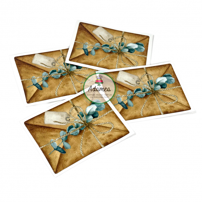 Topper de tort cu element special din carton sub forma de cadou [2]