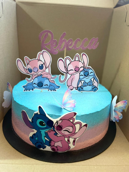 Topper de tort cu element special din carton sub forma de fluturi diafani in culori pastelate [4]