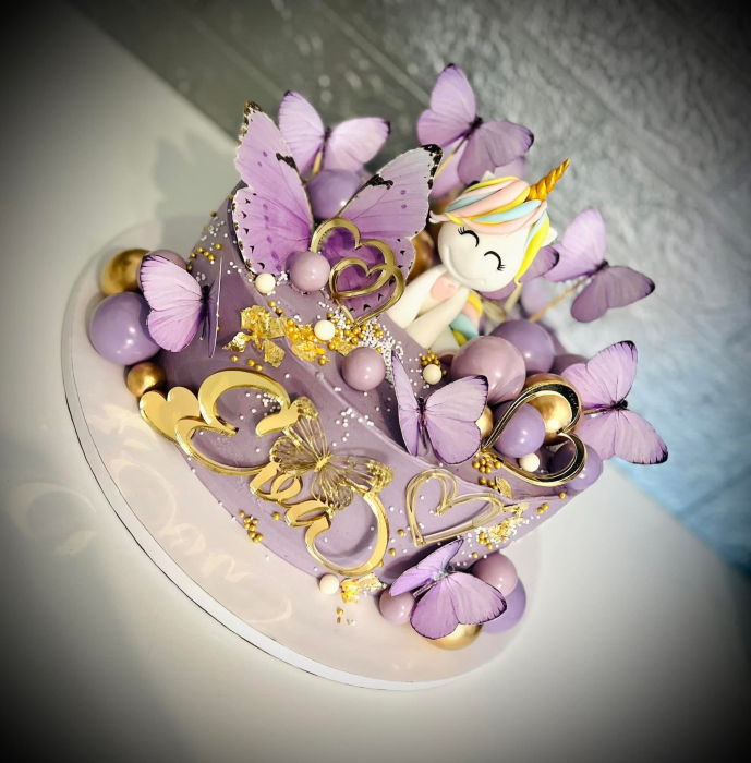 Set 6 fluturi pentru tort mov pastel [8]