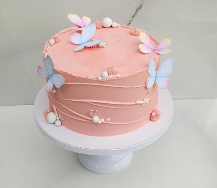 Set 6 fluturi pastelati roz cu bleu si galben [7]