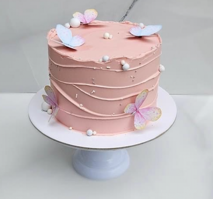 Set 6 fluturi pastelati roz cu bleu si galben [6]