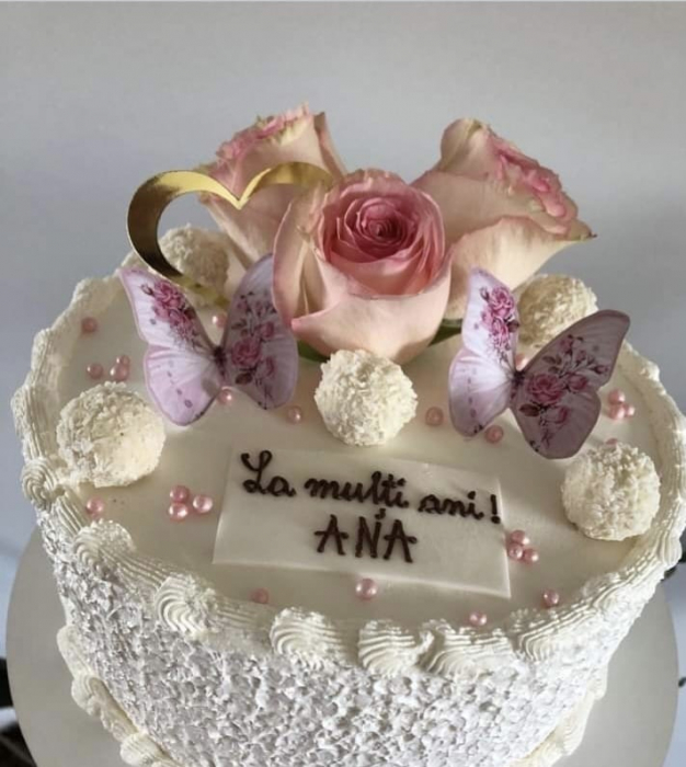 Set 6 fluturi roz cu flori [2]