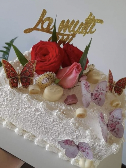 Set 6 fluturi roz cu flori [3]
