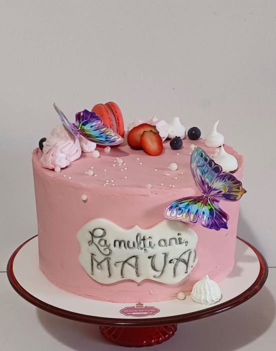 Topper de tort cu element special din carton sub forma de  fluturasi colorati tip metalic [2]