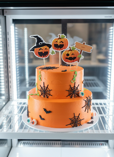 Suita de 3 toppere de tort din carton cu dovleci de halloween [2]