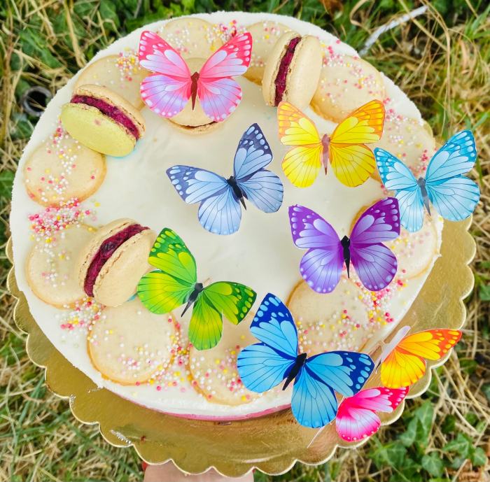 Topper de tort cu cartonașe sub formă de fluturi in 9 culori [3]
