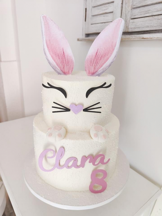 Toppere de tort personalizat cu cap de iepuras cu ochi nas si urechi [4]