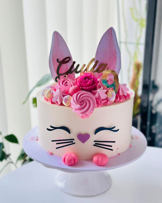 Toppere de tort personalizat cu cap de iepuras cu ochi nas si urechi [2]
