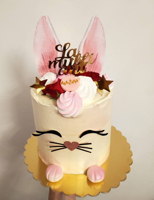 Toppere de tort personalizat cu cap de iepuras cu ochi nas si urechi [3]