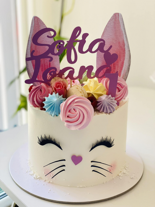 Toppere de tort personalizat cu cap de iepuras cu ochi nas si urechi [7]