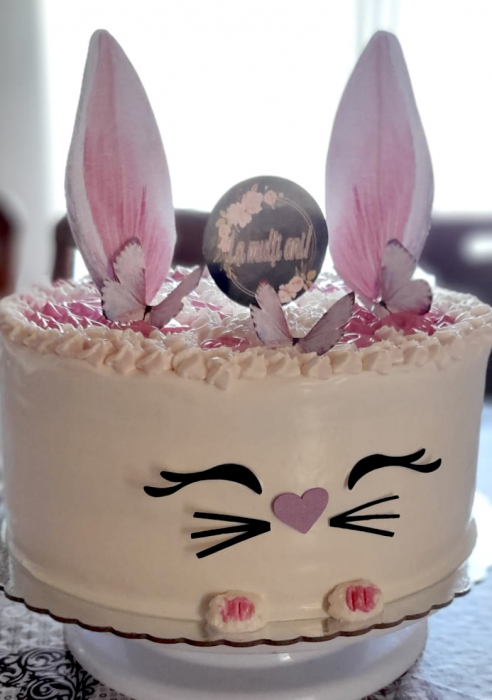 Toppere de tort personalizat cu cap de iepuras cu ochi nas si urechi [5]