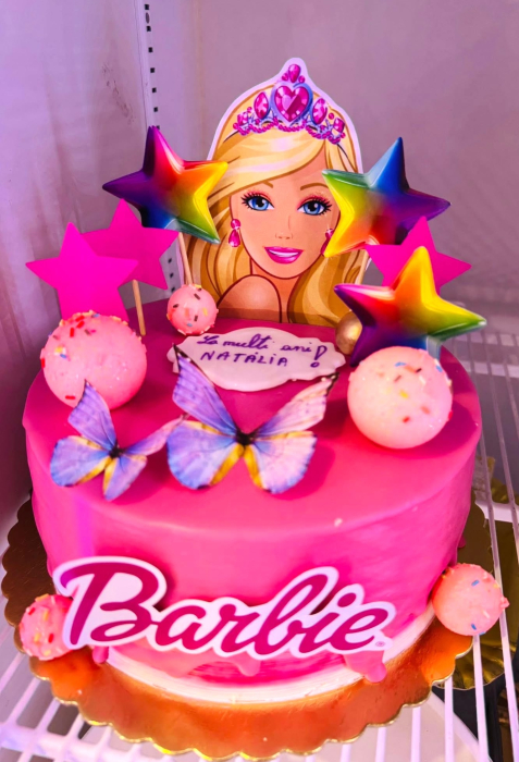 Topper de tort cu element special din carton sub forma de stelute colorate cu efect 3D [2]