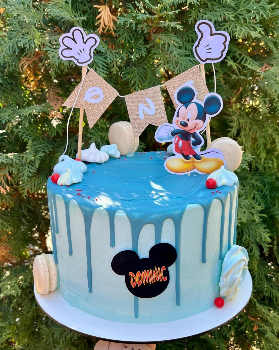 Banner pentru tort cu ONE și Mickey [3]