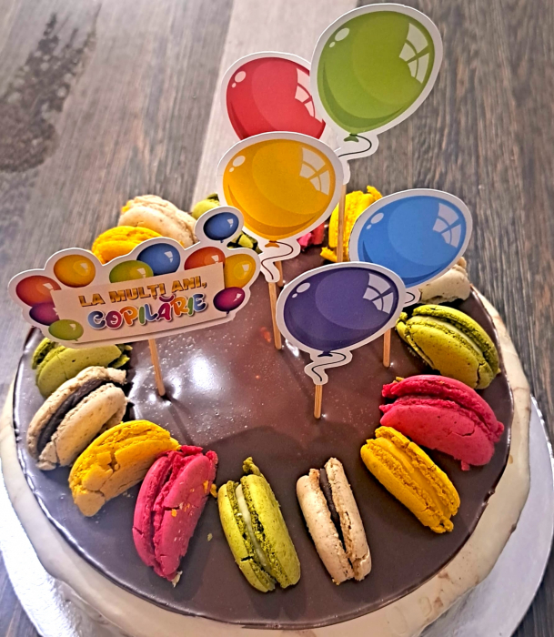 Suita de toppere de tort cu 5 baloane colorate din carton [2]